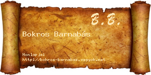 Bokros Barnabás névjegykártya